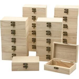 24 Pack Unfinished Wooden Boxes